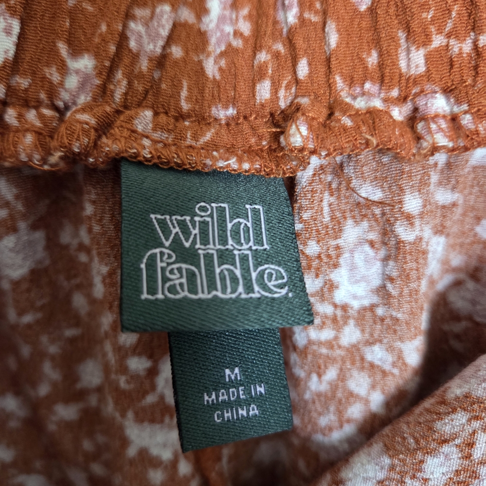 Wild Fable Floral Button-Front Skirt in Rust - Picture 3 of 6